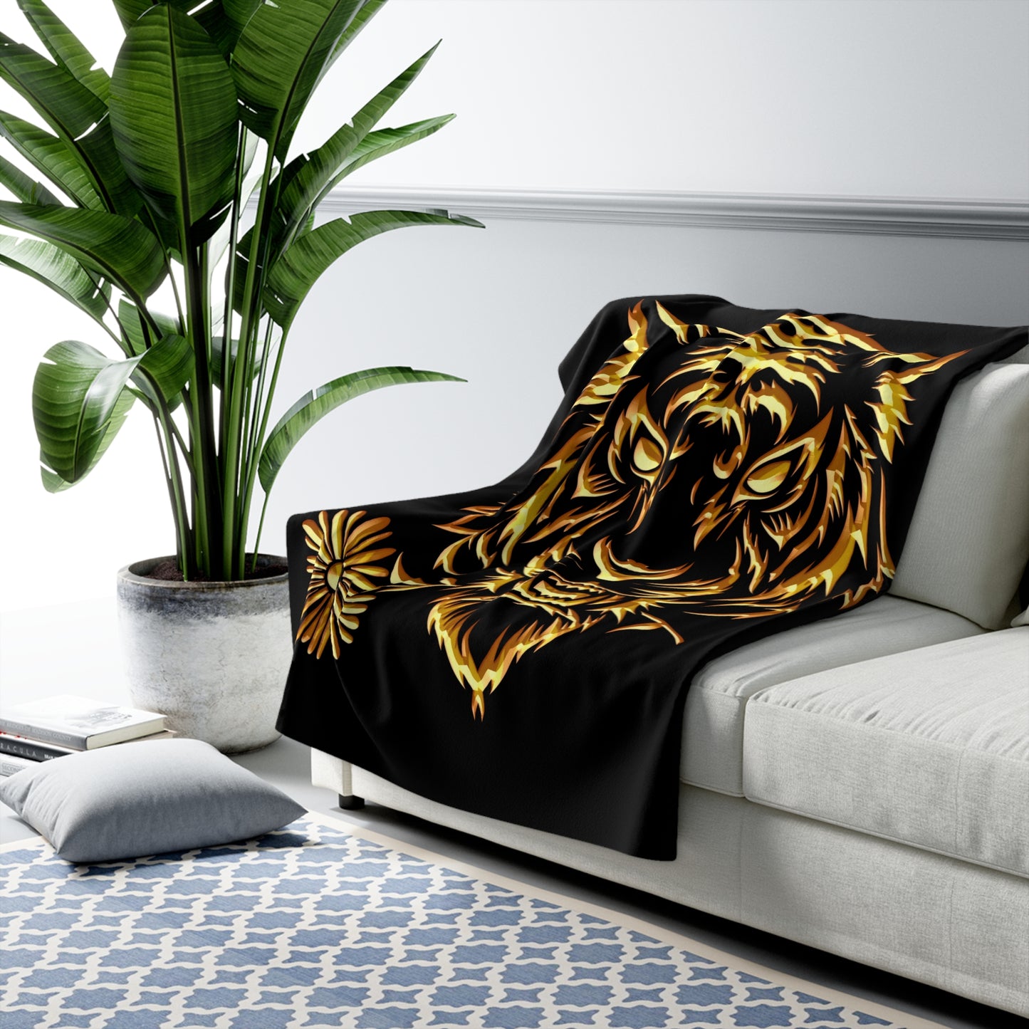 Beasts Sherpa Fleece Blanket - Black