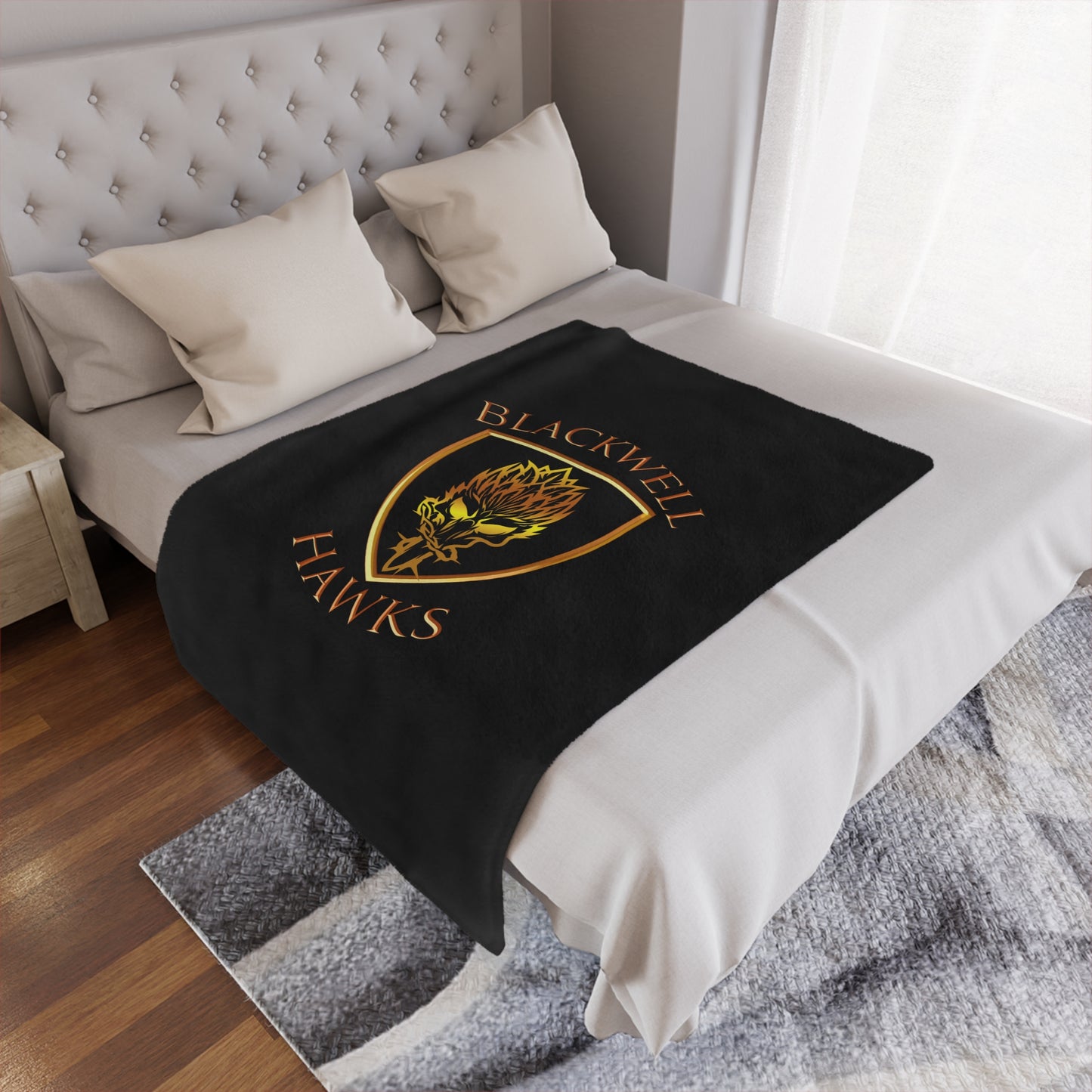 Blackwell Hawks Minky Blanket - Black