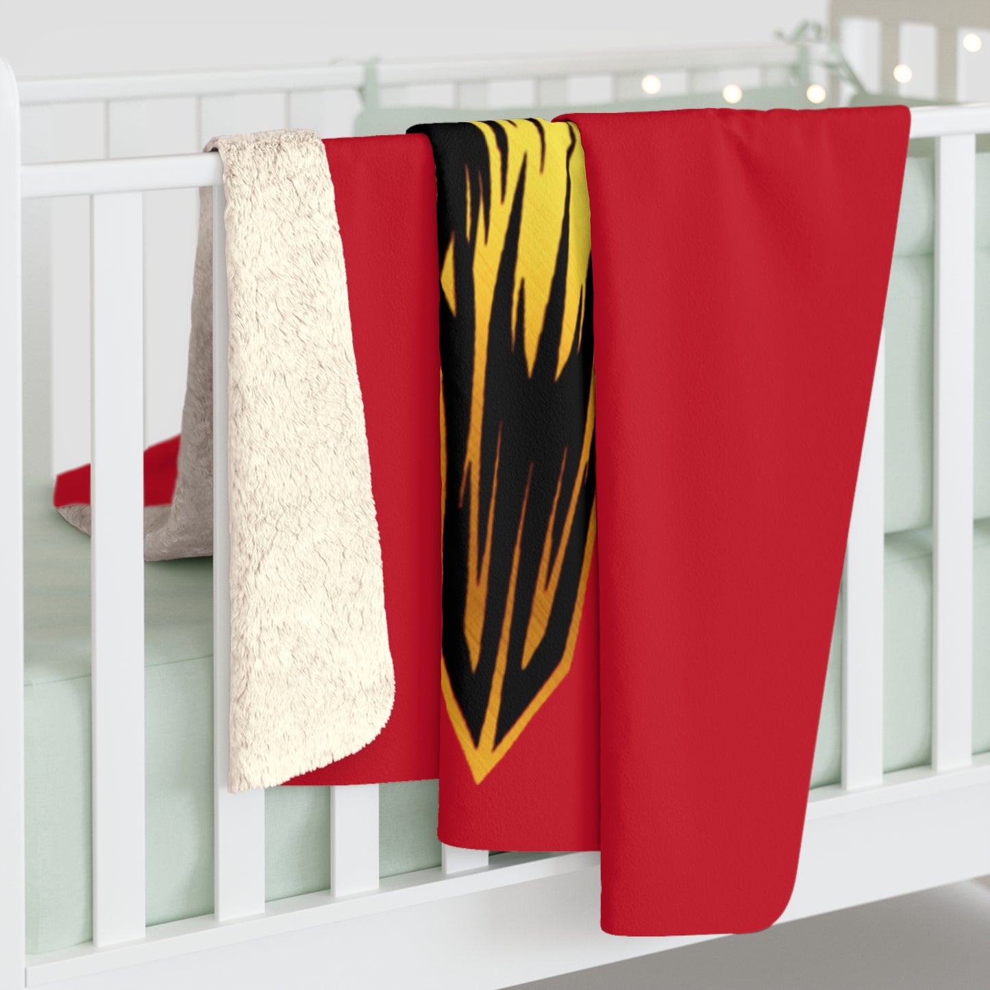Butchers Sherpa Fleece Blanket - Dark Red