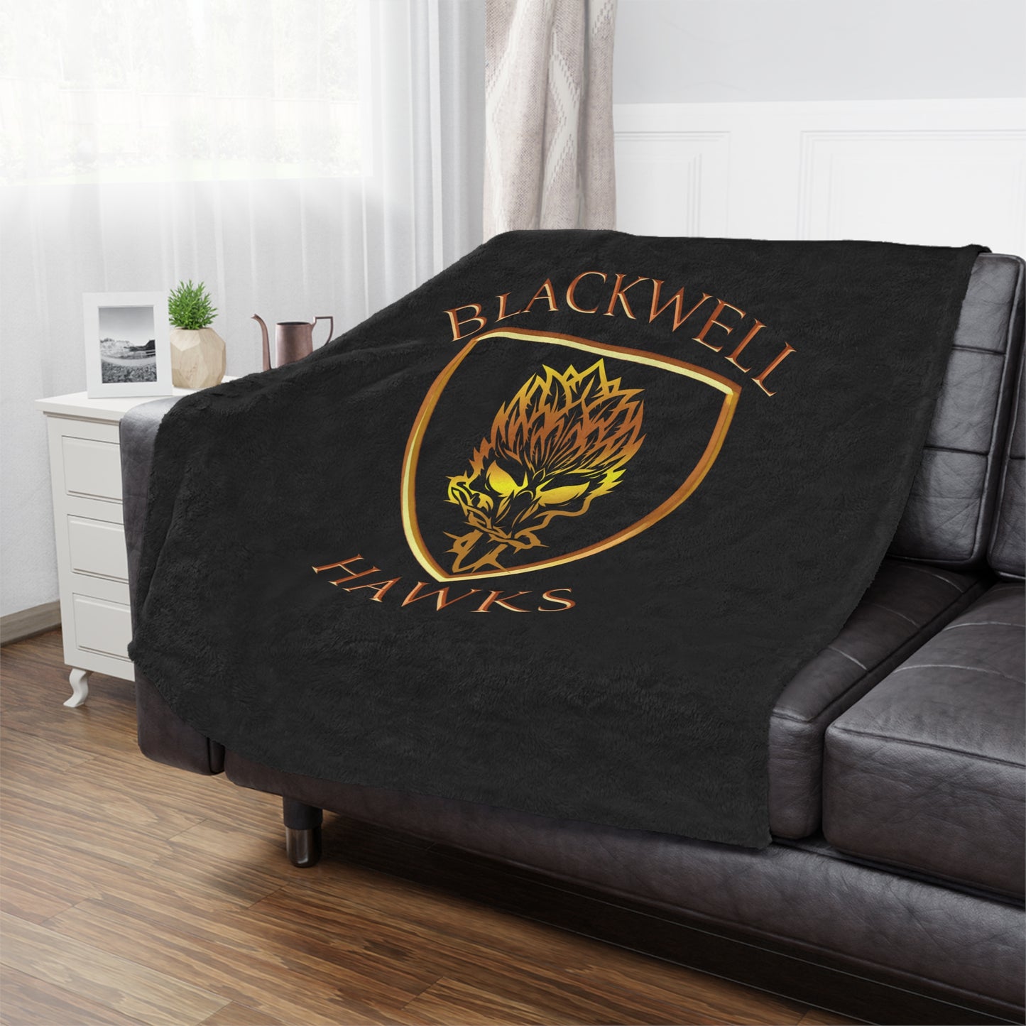 Blackwell Hawks Minky Blanket - Black