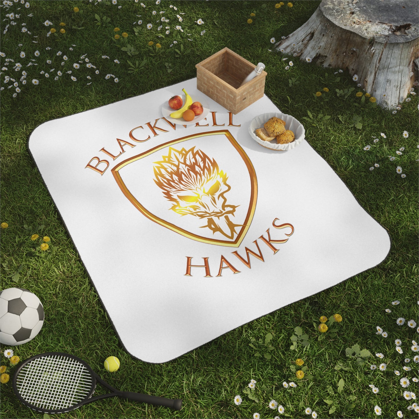 Blackwell Hawks Picnic Blanket - White