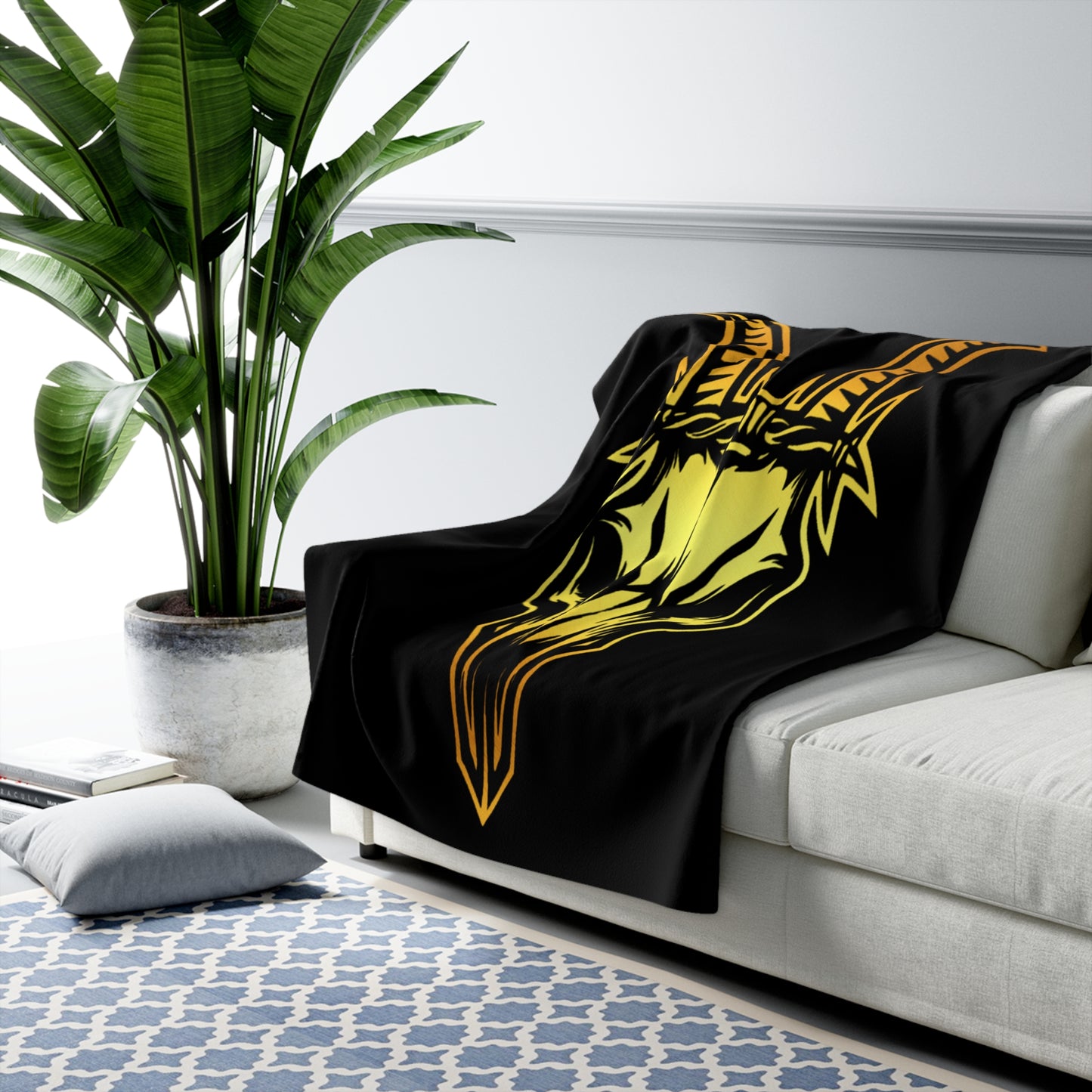 Butchers Sherpa Fleece Blanket - Black